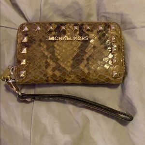 Nice Michael Kors wallet.  Snakeskin and gold.